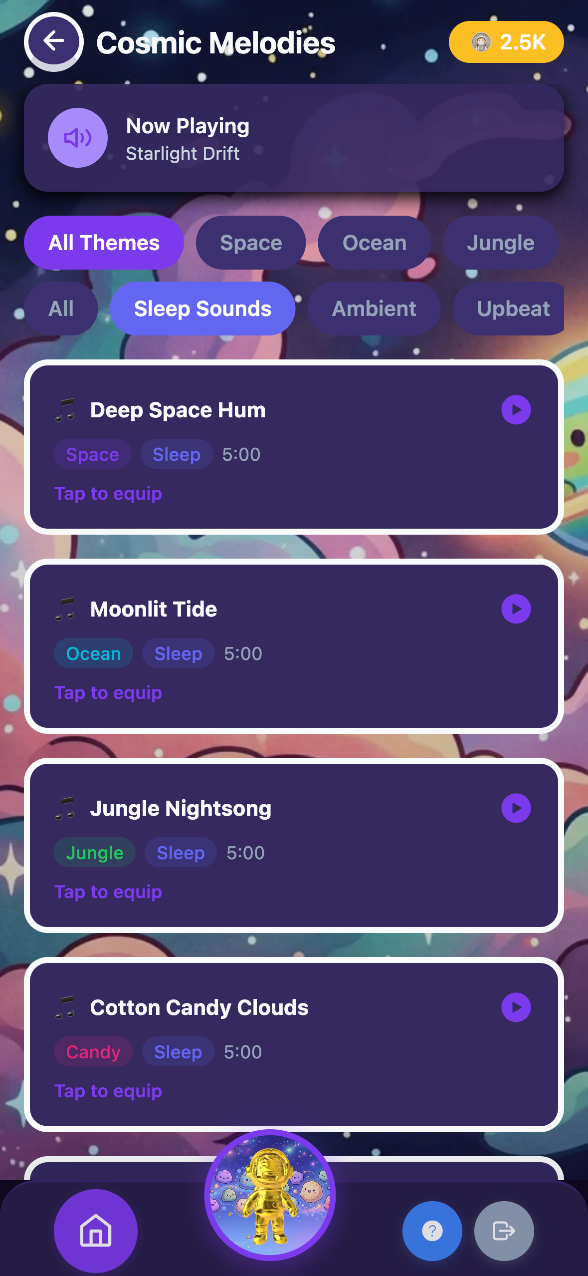 KudoKids sleep sounds and music library